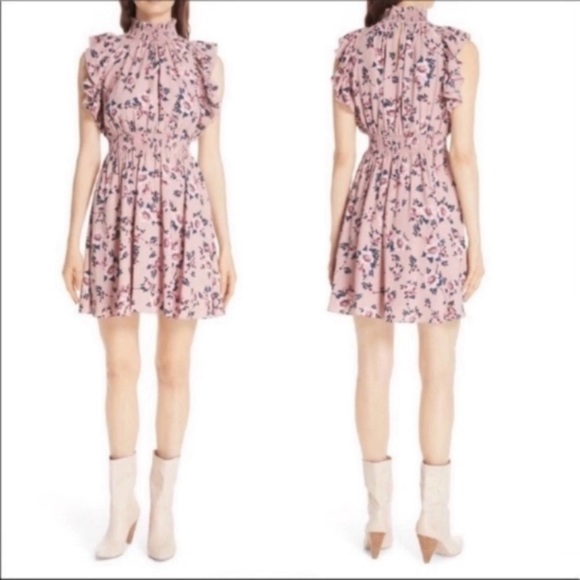 ✅ Kate Spade Dress Prairie Rose Flutter Out West Pink Floral Mini - Picture 2 of 6